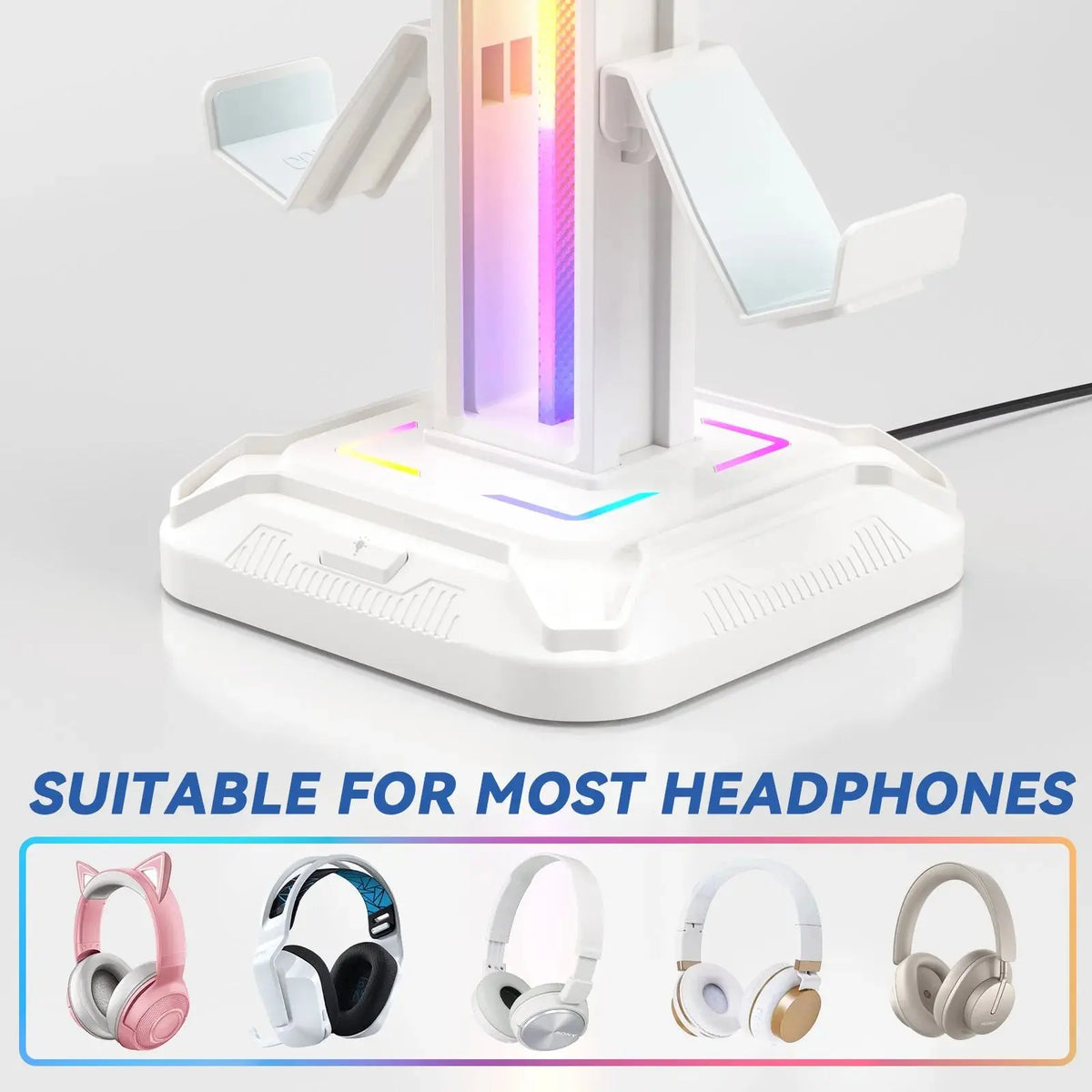 Controller Stand with 9 Light Modes Headset Holder for Desk Rotatable Headphone Stand Detachable Controller Hook Deals 4 U  Gaming Accessories Deals 4 U
