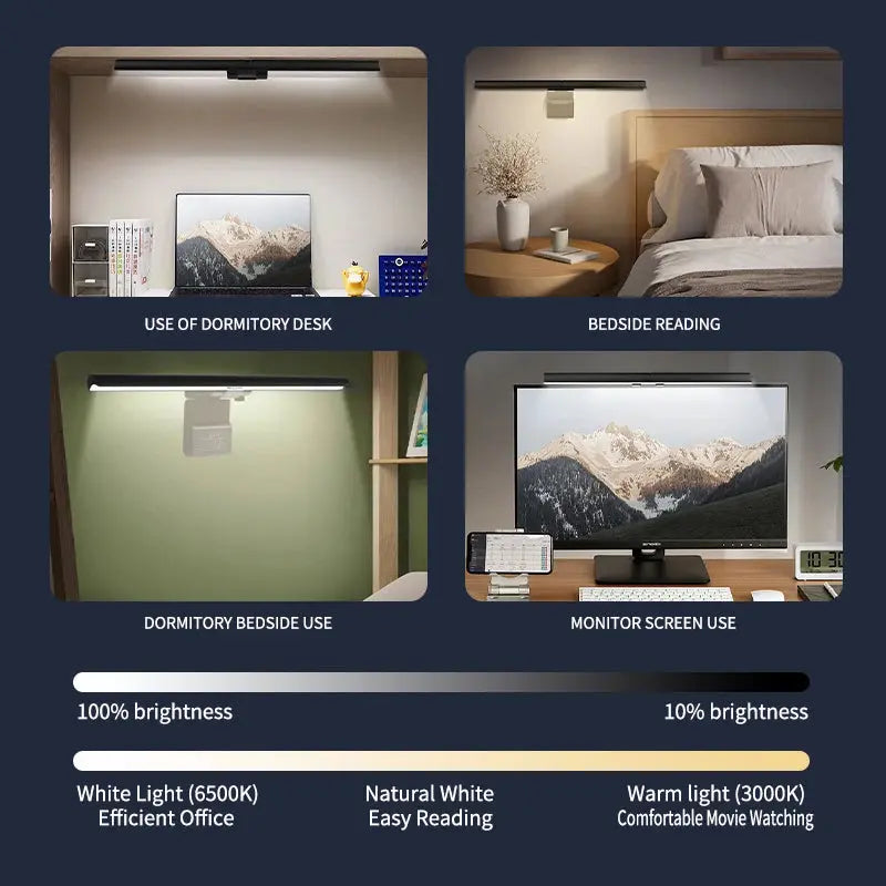 LED Desk Lamp Monitor Light Bar Eye-Care Stepless Table Lamp Dimming Lighting Computer Monitor Screen Light Bar for Work Gaming Deals 4 U  RGB Hexagon Wall Lights Deals 4 U