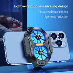 Dual Fan Mobile Phone Cooler Plug-in/Rechargeable Phone Cooler Air Cooling Type-C with Blue Light for Android Smartphones iPhone Deals 4 U   Deals 4 U