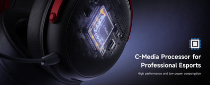 MCHOSE V9 Pro Wireless Headset 7.1 Surround Sound 53mm Gaming Headphones Noise Canceling Mic Low Latency Lightweight for PS5 PC SWITCH with Microphone