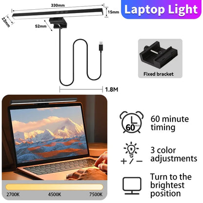 Curved LED Monitor Light Bar Rgb Computer Screen Lamp Stepless Dimming Backlight Hanging Laptops Gaming Gamer Office Lighting