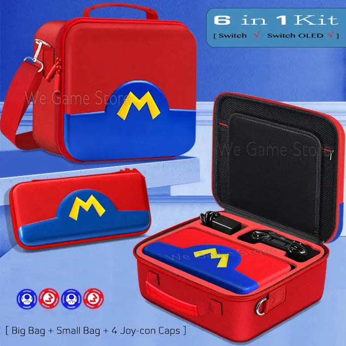 Travel Carrying Case For Nintendo Switch OLED Console Gaming Accessories High Quality Portable Storage Messenger Bag Hard Shell Deals 4 U  Console Accessories Deals 4 U