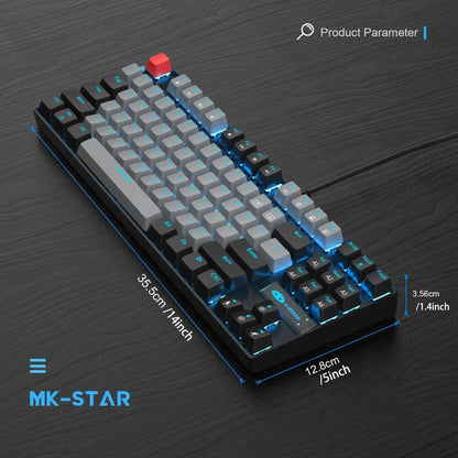MageGee 75% Mechanical Gaming Keyboard, Blue Switch, LED Blue Backlit, 87 Keys Compact TKL Wired Keyboards for Windows Laptop PC Deals 4 U  Gaming Accessories Deals 4 U