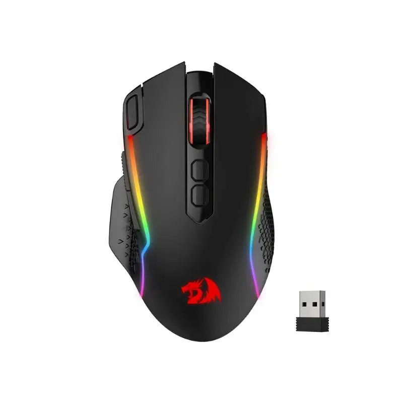 Redragon M810 Pro Wireless Gaming Mouse, 10000 DPI Wired Gamer Mouse w/ Rapid Fire Key, 8 Macro Buttons, Black/White Mouse Deals 4 U  Gaming Accessories Deals 4 U
