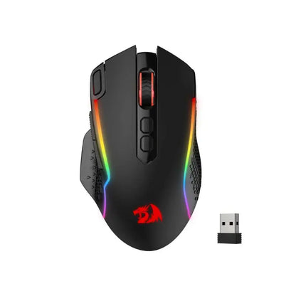 Redragon M810 Pro Wireless Gaming Mouse, 10000 DPI Wired Gamer Mouse w/ Rapid Fire Key, 8 Macro Buttons, Black/White Mouse Deals 4 U  Gaming Accessories Deals 4 U