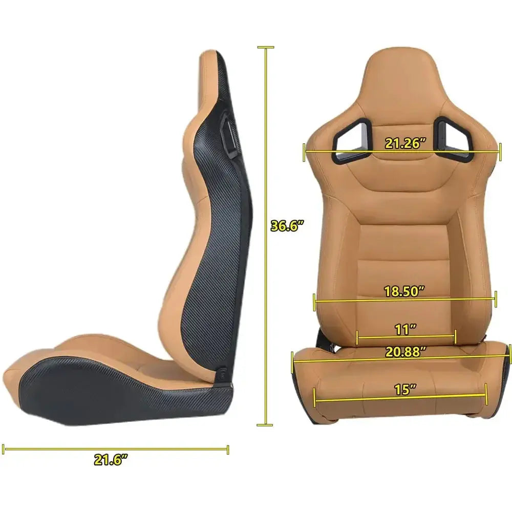 1Pcs Universal Racing Car Seats 70-180 degree Adjustable Seat 3D PVC Full WRAP Leather Racing Sports Bucket Seats with 1 Slider Deals 4 U  Gaming Accessories Deals 4 U