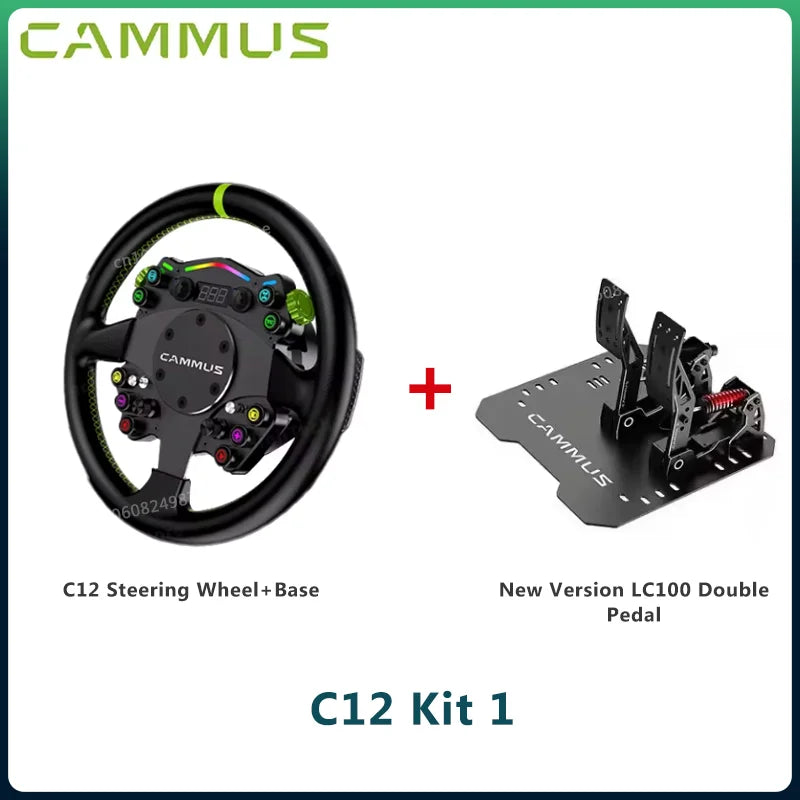 CAMMUS C12 with LC100 pedals kit C12 Direct Drive Steering Wheel Global First includes two T-shaped base flanges Deals 4 U   Deals 4 U