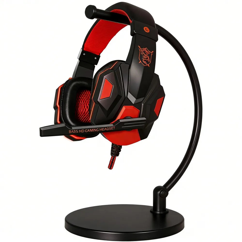 Wired Gaming Headphone PS4/PS5/Xbox/Smartphone/PC Headset 120° Adjustable Gamer Headset with Noise Cancelling Microphone Deals 4 U   Deals 4 U