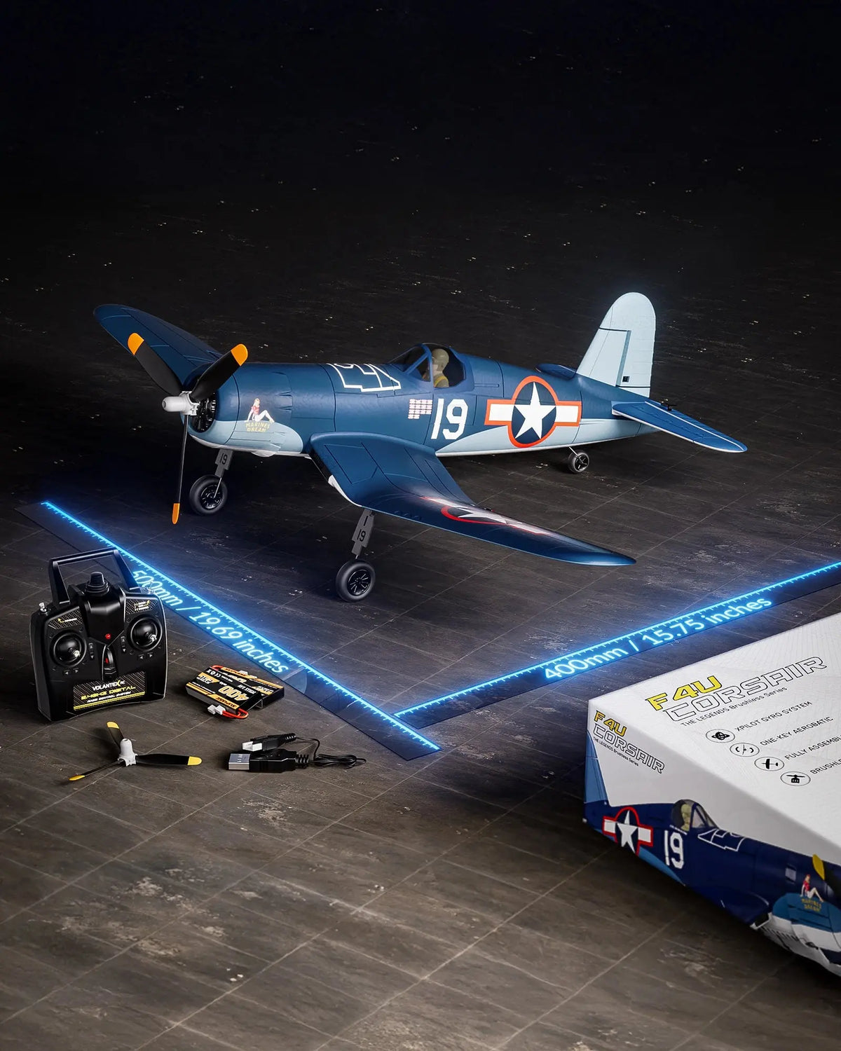 Volantexrc Brushless 500mm F4U Corsair RC Planes for Adults,Upgraded 4-CH RTF RC Plane,One-Key Aerobatic,Ideal for Outdoors Gift Deals 4 U  Gaming Accessories Deals 4 U