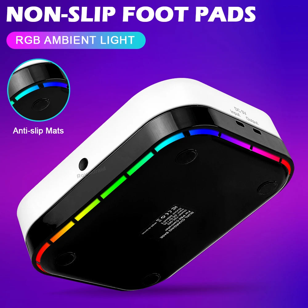NEW For PS5 Controller Charger Stand LED Indicator & RGB Light Dual Charging Dock for PS5 Controller & PS Portal Games Accessori