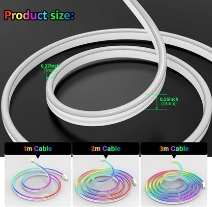 Bluetooth RGB Neon LED Strip 1-10m DC5V USB IP65 Waterproof Flexible Tape with App/Remote Control Music Sync for Home Decor Deals 4 U  RGB Hexagon Wall Lights Deals 4 U