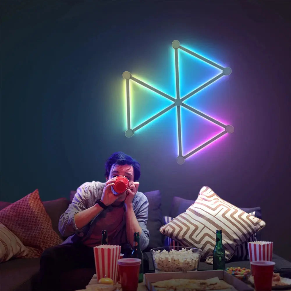 Splicing Light DIY Atmosphere Light RGB Smart Wall Light Voice Control Lamp for Esports Room Bedroom Bar Decoration Night Light Deals 4 U  RGB Hexagon Wall Lights Deals 4 U
