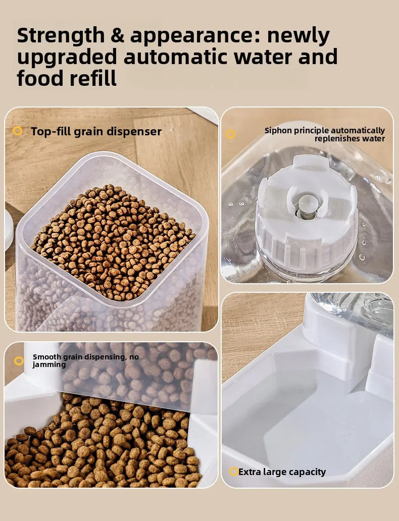 4L Large Capacity Automatic Cat Feeder & Waterer Set | Gravity Pet Food Dispenser for Cats & Dogs | BPA-Free & Non-Electric Safe Deals 4 U   Deals 4 U