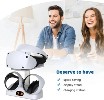 Controller Charging Dock for PS5 VR2 Charging Station with VR Headset Holder Display Stand PS VR2 Controller Charger for PS VR2 Deals 4 U  Console Accessories Deals 4 U