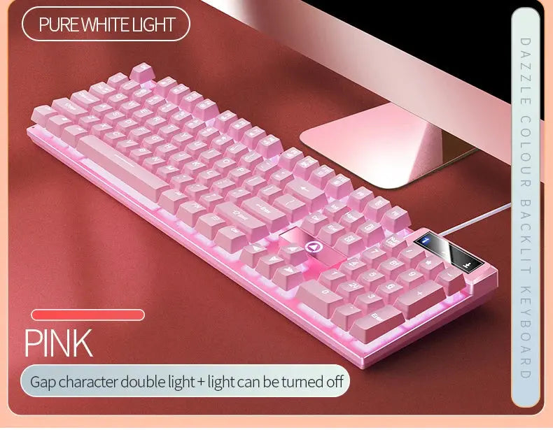 104 Keys Gaming Keyboard Wired Keyboard Color Matching Backlit Mechanical Feel Computer E-sports Peripherals for Desktop Laptop Deals 4 U  Gaming Accessories Deals 4 U