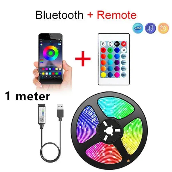RGB LED Light Strip Lights USB 5V TV Backlight Atmosphere Lights APP Remote Control Flexible Lamp Tape Christmas Party Light Deals 4 U  RGB Hexagon Wall Lights Deals 4 U
