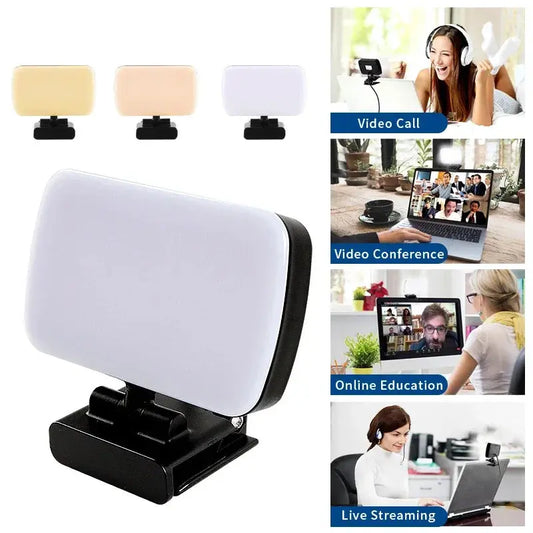 Video Conference Selfie Ring Lamp Light For iPad Laptop PC Webcam Studio LED Dimmable Lighting With Clip For Youtube Live Stream Deals 4 U  Streaming Equipment Deals 4 U