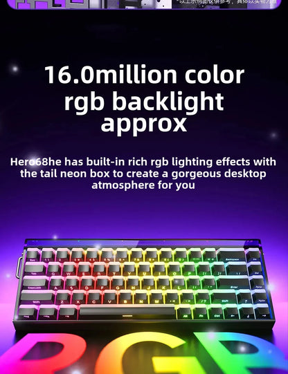 AULA HERO 68HE Magnetic Switch Gaming Keyboard RT0.01 E-sports Customize RGB Wired Mechanical Keyboard Ergonomics Accessories