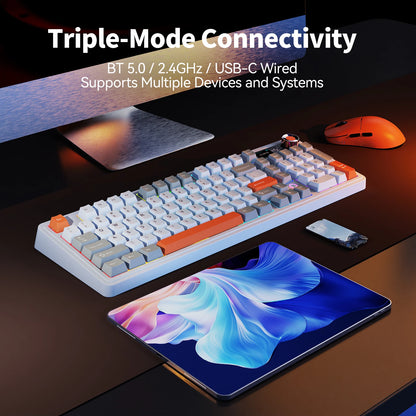 AJAZZ AK980 V2 PRO 98% Gasket Mechanical Keyboard, Hot-Swappable, 10000mAh, TFT Screen & Knob, 8K Polling Rate, RGB Backlit