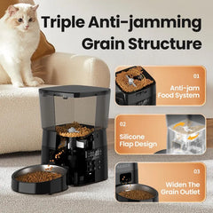 ROJECO Automatic Pet Feeder Button Version Auto Cat Food Dispenser Accessories Smart Control Pet Feeder For Cats Dog Dry Food Deals 4 U  Automatic Pet Feeder Deals 4 U