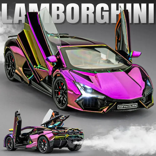 1:24 Lamborghini Revuelto With Spray Alloy Car Diecasts & Toy Vehicles Metal Toy Car Model Sound and light Collection Kids Toy Deals 4 U  Gaming Accessories Deals 4 U