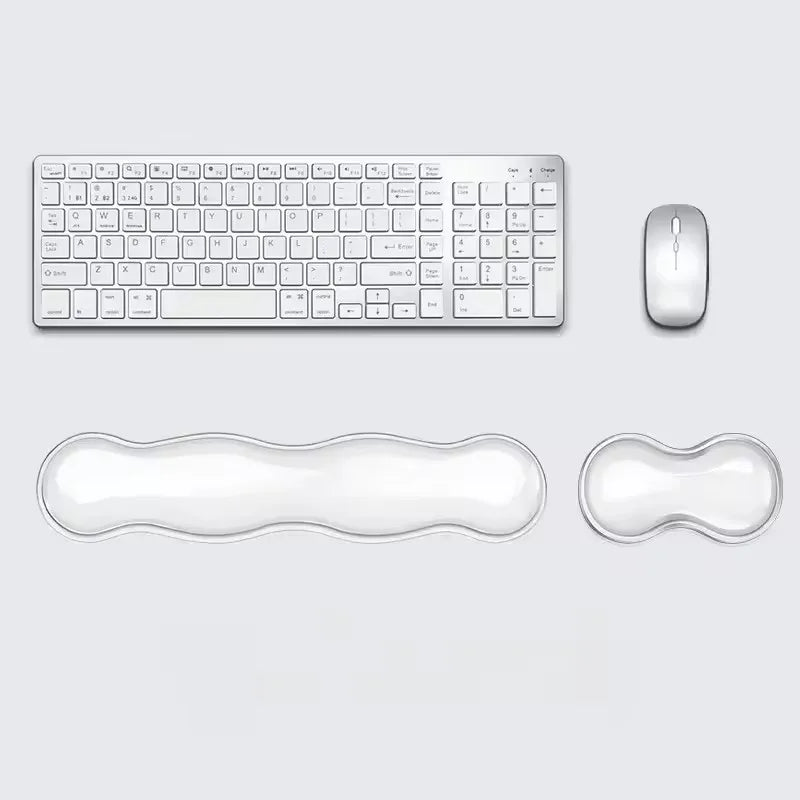 Ergonomic Silicone Gel Keyboard and Mouse Wrist Rest Set Clear Wrist Rest for Keyboard 60%/68%/75%