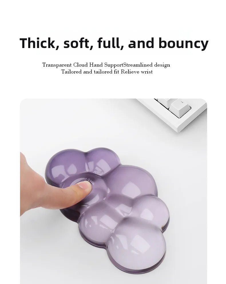 Ergonomic Cloud Silicone Wrist Rest Pad, Soft Comfort Wrist Support Cushion for Keyboard Mouse, Gaming Office Laptop PC