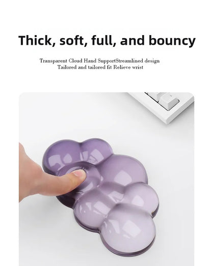Ergonomic Cloud Silicone Wrist Rest Pad, Soft Comfort Wrist Support Cushion for Keyboard Mouse, Gaming Office Laptop PC