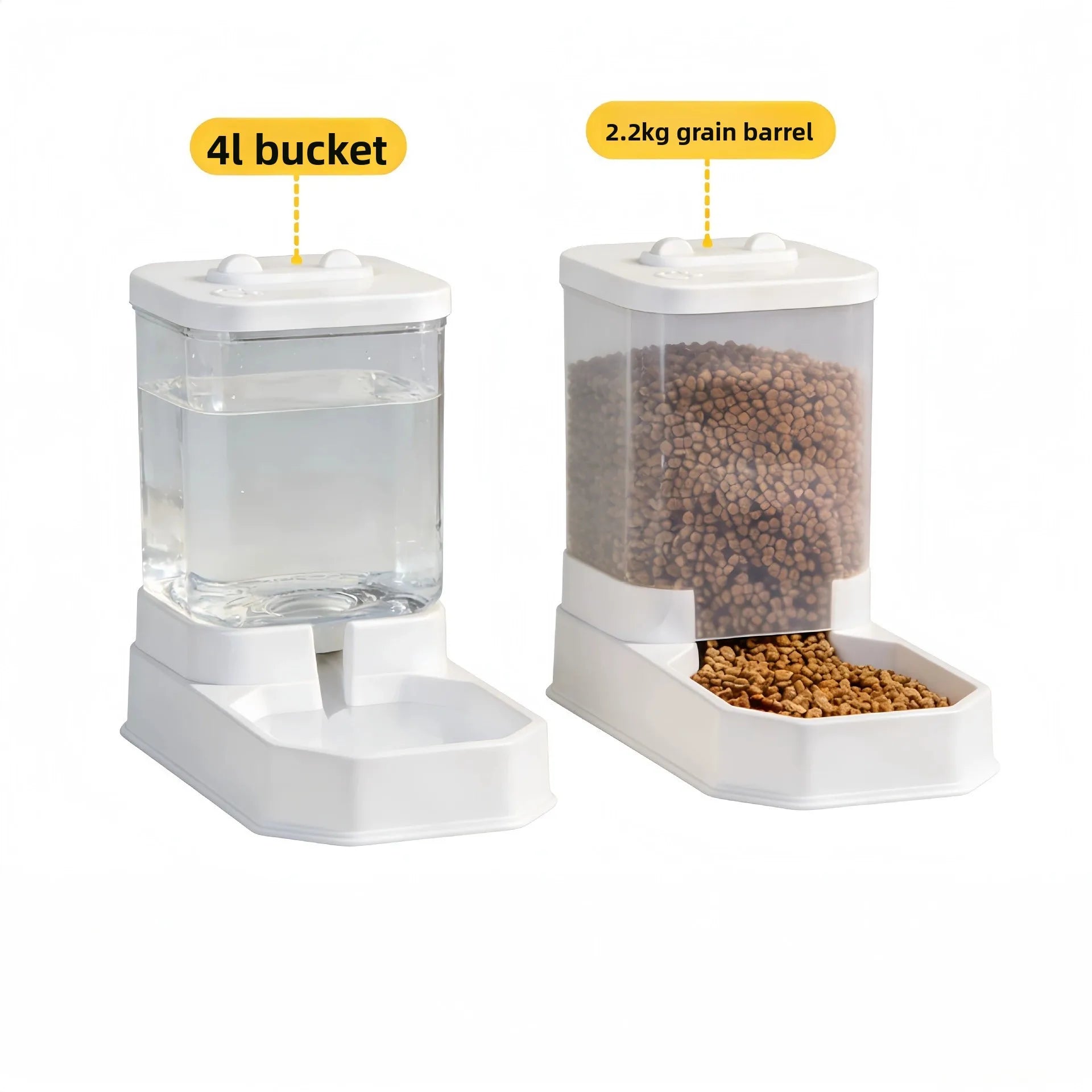 4L Large Capacity Automatic Cat Feeder & Waterer Set | Gravity Pet Food Dispenser for Cats & Dogs | BPA-Free & Non-Electric Safe Deals 4 U   Deals 4 U