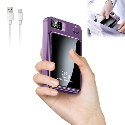 Wireless Power Bank 2-in-1 Magnetic 10000mAh Portable Charger Fast Charging 22.5W LED Power Display For Iphone Xiaomi Samsung Deals 4 U  Mobile Gaming Deals 4 U
