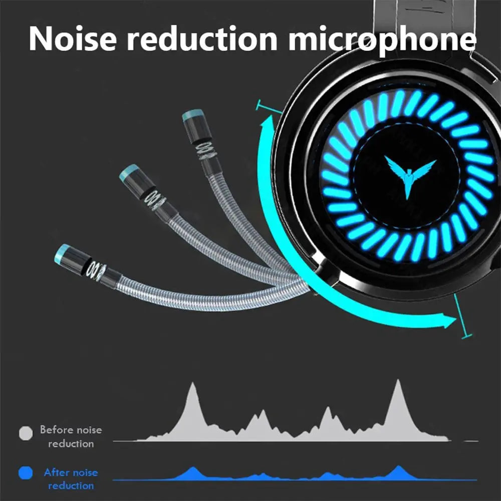 Gaming Headset Noise Canceling Microphone E-Sports Game 7.1 Stereo Surround Sound Wired Headphone for PS5 Xbox One Movie Music Deals 4 U  Gaming Accessories Deals 4 U