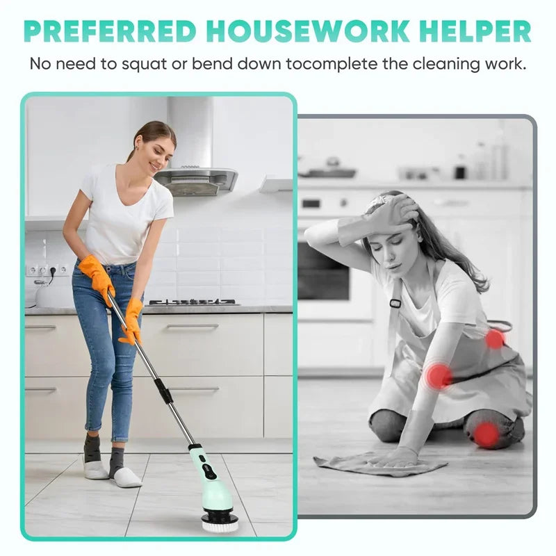Cordless Electric Spin Scrubber Multipurpose, Cleaning Brush for Kitchen Bathroom Toilet Floor, Hair Broom Mop Household Gadget Deals 4 U   Deals 4 U