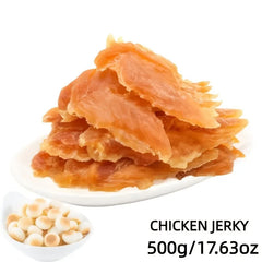 Cat And Dog Treats Chicken Jerky, Chicken Breast Slices - High Protein Healthy Snacks, Dental Chews, Training Rewards For Puppies, Kittens, Adult Dogs And Cats - Grain Free, Pet Nutrition Chewing Treats Deals 4 U   Deals 4 U