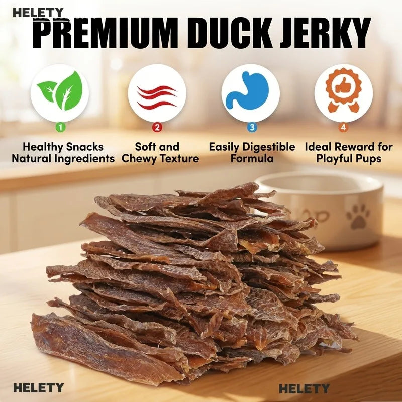 HELETY Duck Meat Jerky - Pet Teething Snack - Pet Training Reward Snack - Dog Snack - Teeth Cleaning Snack - Chewing Snack - Pet Snack - Suitable for Dogs Of All Breeds Deals 4 U   Deals 4 U