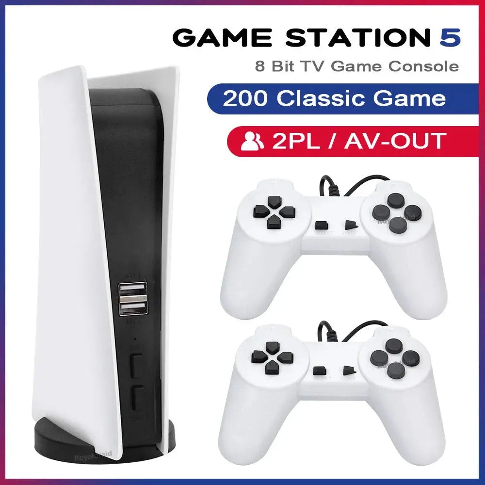 GS5 Game Station 5 Video Game Console With 200 Classic Games 8 Bit TV Console Retro USB Wired Handheld Two Game Player AV Output Deals 4 U  Gaming Accessories Deals 4 U