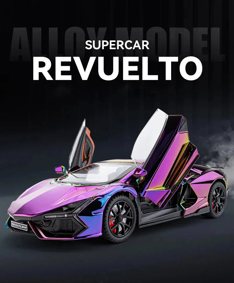1:24 Lamborghini Revuelto With Spray Alloy Car Diecasts & Toy Vehicles Metal Toy Car Model Sound and light Collection Kids Toy Deals 4 U  Gaming Accessories Deals 4 U