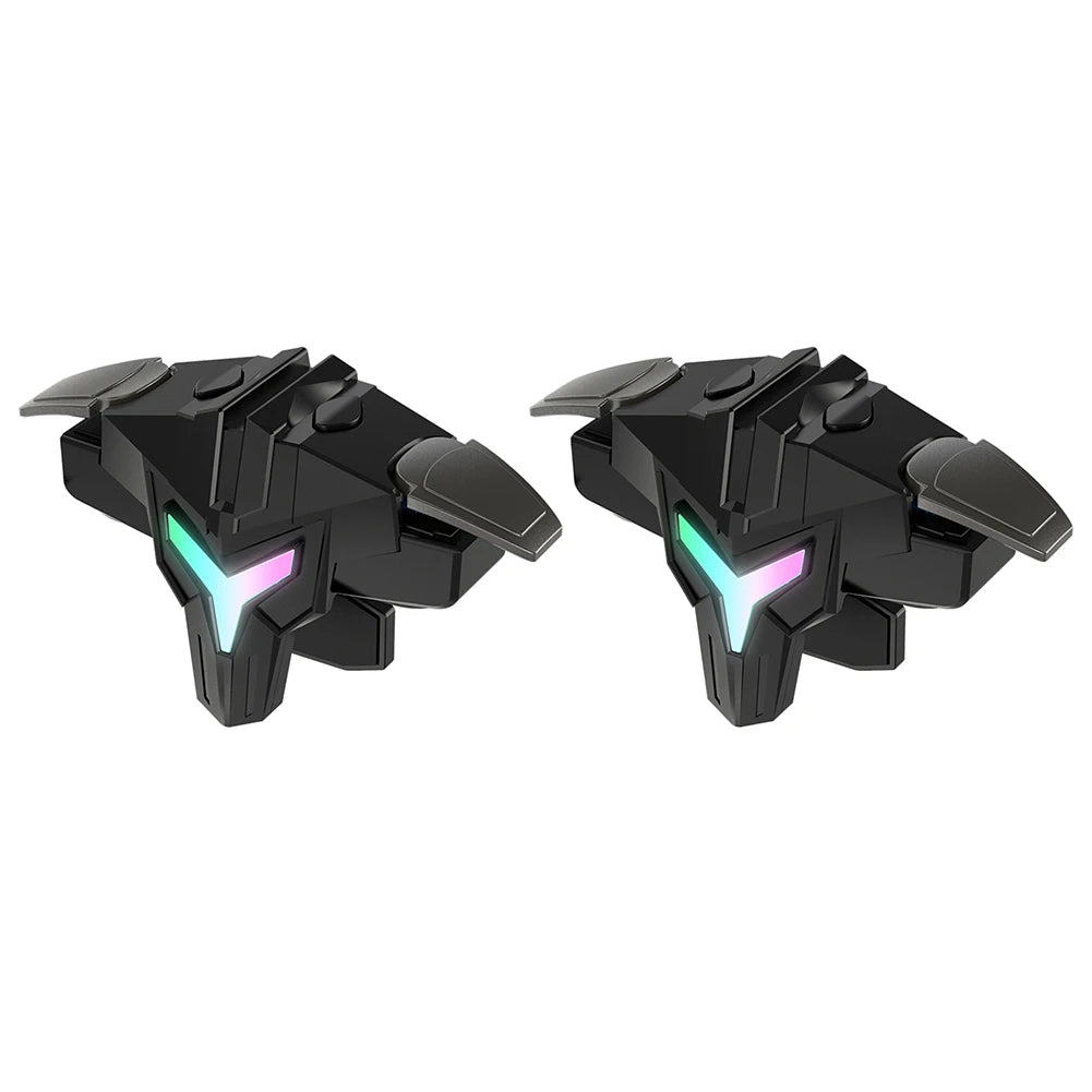 1/2pcs RGB/Mechanical 4 Finger Mobile Gaming Trigger for PUBG Game Controller Gamepad Aim Trigger Button for Smart Phone