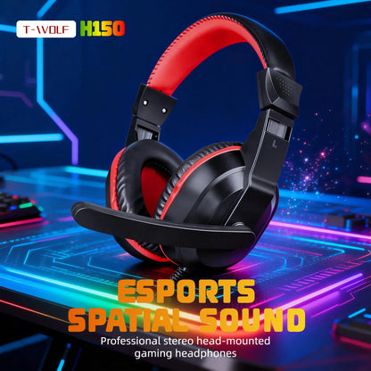RGB Wired Gaming Headset with Microphone, USB & 3.5mm Over‑Ear Headphones for PC Laptop PS4 PS5 Mobile, Adjustable Noise‑Cancelling Mic, Surround Stereo Sound, Comfortable Headset for Gaming, Office, Study & Daily Use