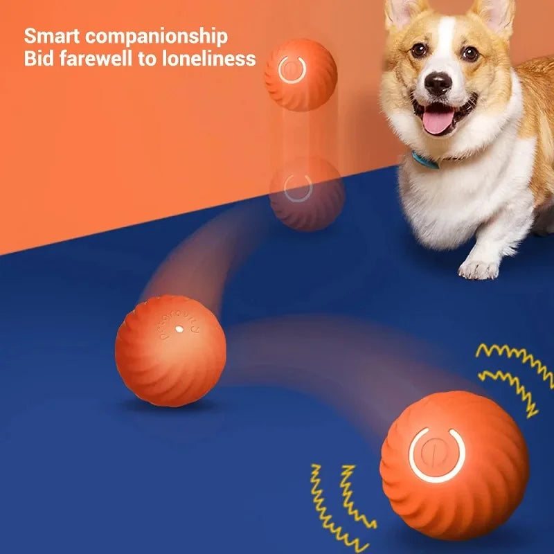 Dog Toy Ball Automatic Moving Bouncing Rolling Ball USB Smart puppy Interactive Dog Chew Toy Ball Deals 4 U   Deals 4 U
