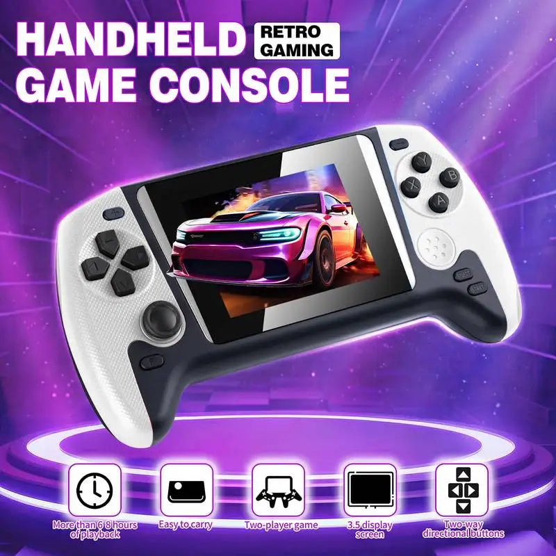 Handheld Game Console, Single Game Console, 3.5-inch Large-screen Classic Mini Game Console, More Than 8H Play Time, TV Output, External Gamepad, Portable Game Console for Valentine's Day Gift