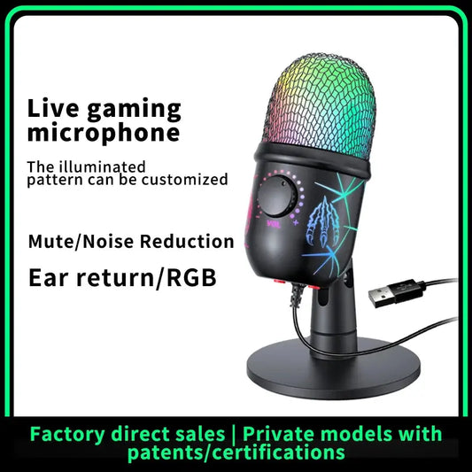 Gaming Microphone USB Microphone for PC Condenser Podcast Mic for Studio Recording with Headphone Jack, Led, Noise Cancellation Deals 4 U  Streaming Equipment Deals 4 U