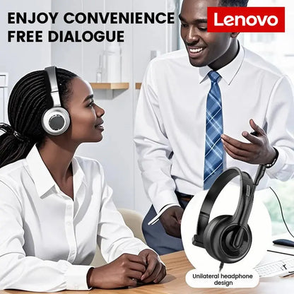 Lenovo E06 Single Ear Wired Headphone With Microphone Stereo Effect Business Meeting Office HD Call Scalable Gaming Headsets Deals 4 U  Gaming Accessories Deals 4 U