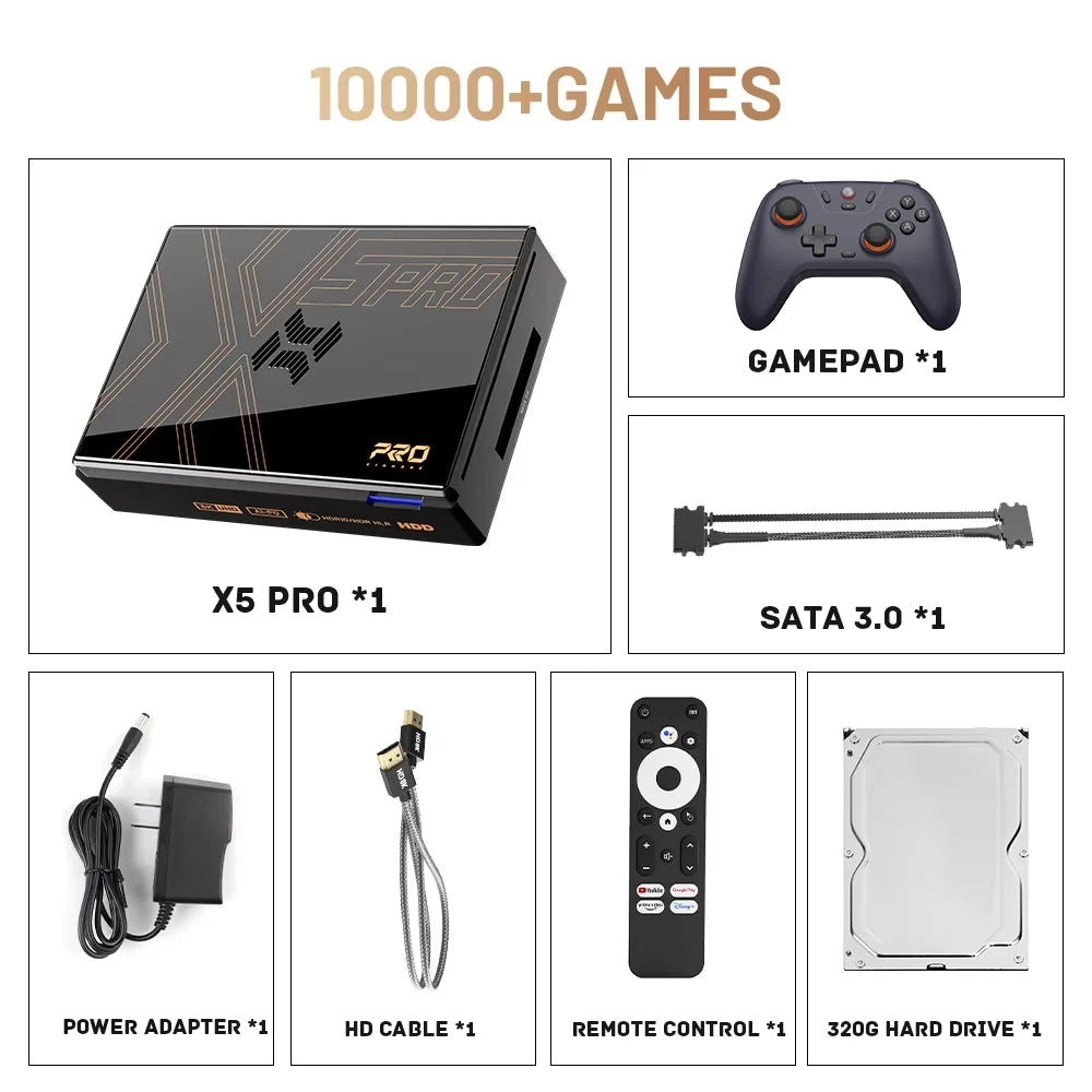 Kinhank Super Console X5 PRO Retro Video Game Consoles Plug and Play 320G/4T with 10000+ Games for PS2/WII/SS/DC/N64/MAME Deals 4 U  Gaming Accessories Deals 4 U