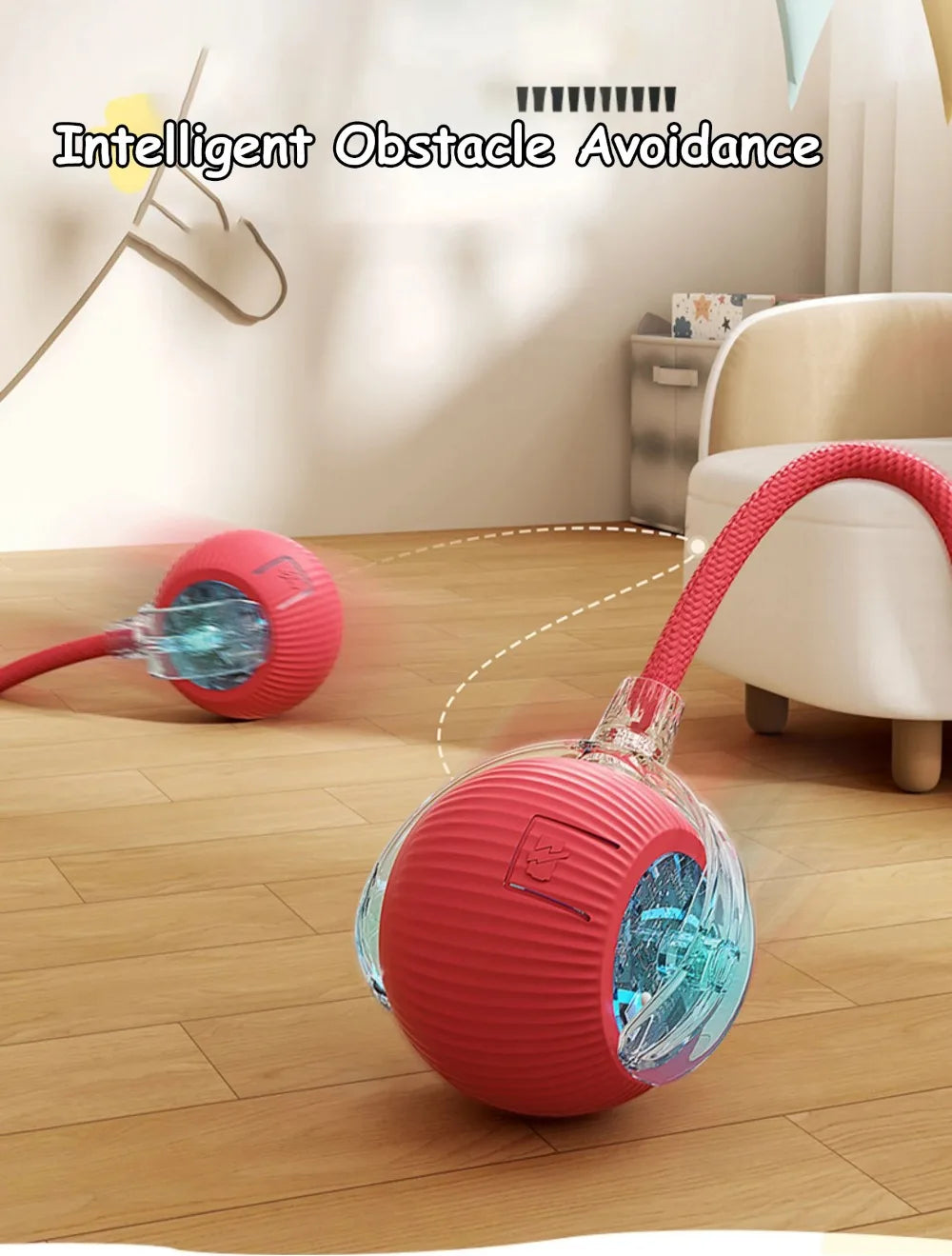 New Cat Interactive Ball Toy Automatic Rolling Ball Faux Tail Rechargeable Smart Pet Electric Toy Dog Cat Training Imitate Mouse Deals 4 U  Smart Pet Toy Deals 4 U