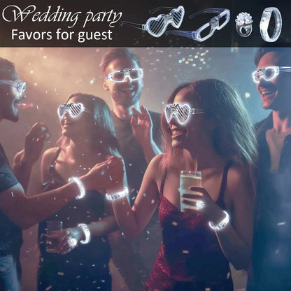 Led White Bracelets Light Up Party Favors Glow in the Dark Party Supplies Neon Sunglasses LED Rings Bracelets Wedding Decoration Deals 4 U  Gaming Accessories Deals 4 U
