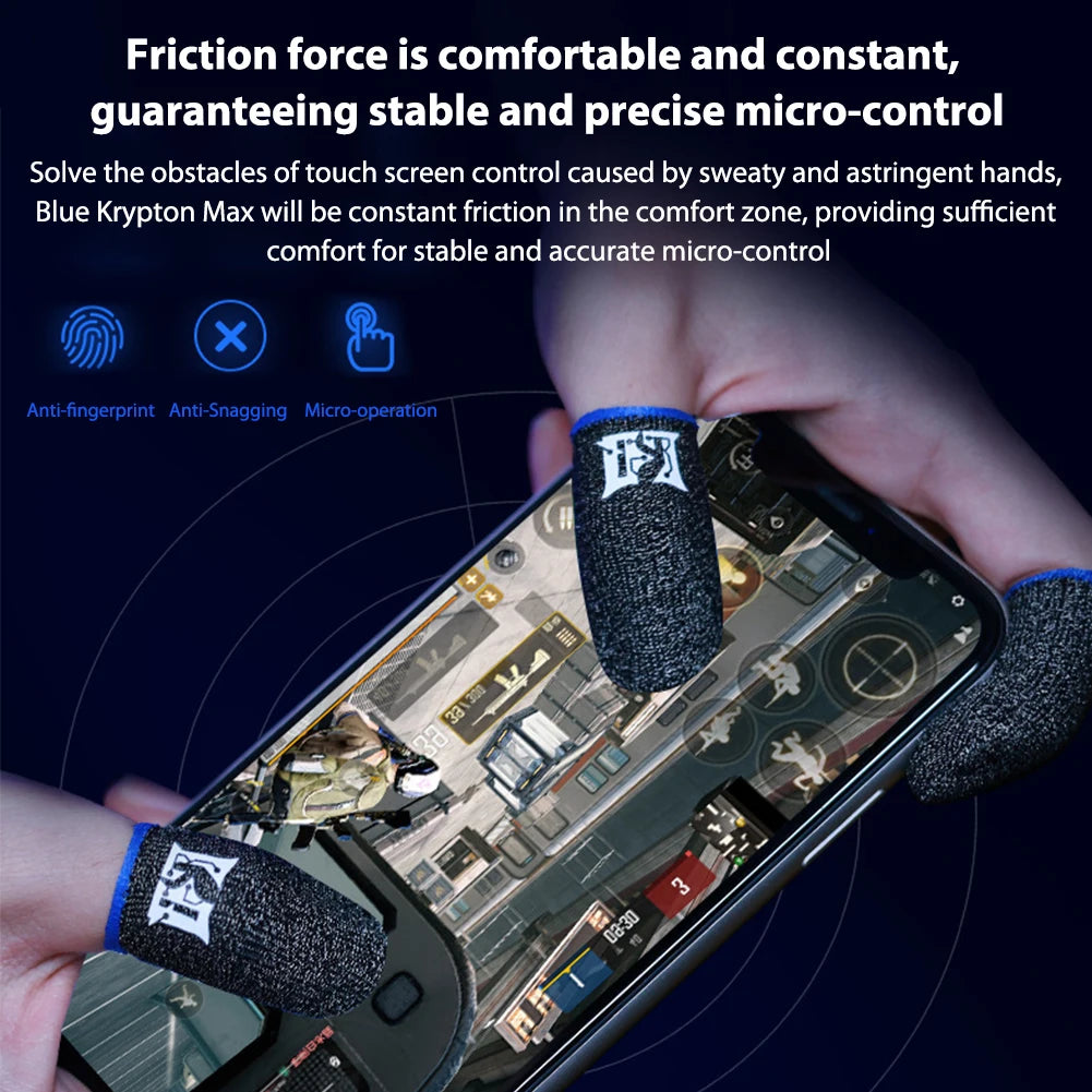 1Pair Finger Glove Fingertips Cot Sweatproof Gaming Finger Sleeves Breathable Game Controller Finger Sleeve for PUBG Mobile Game