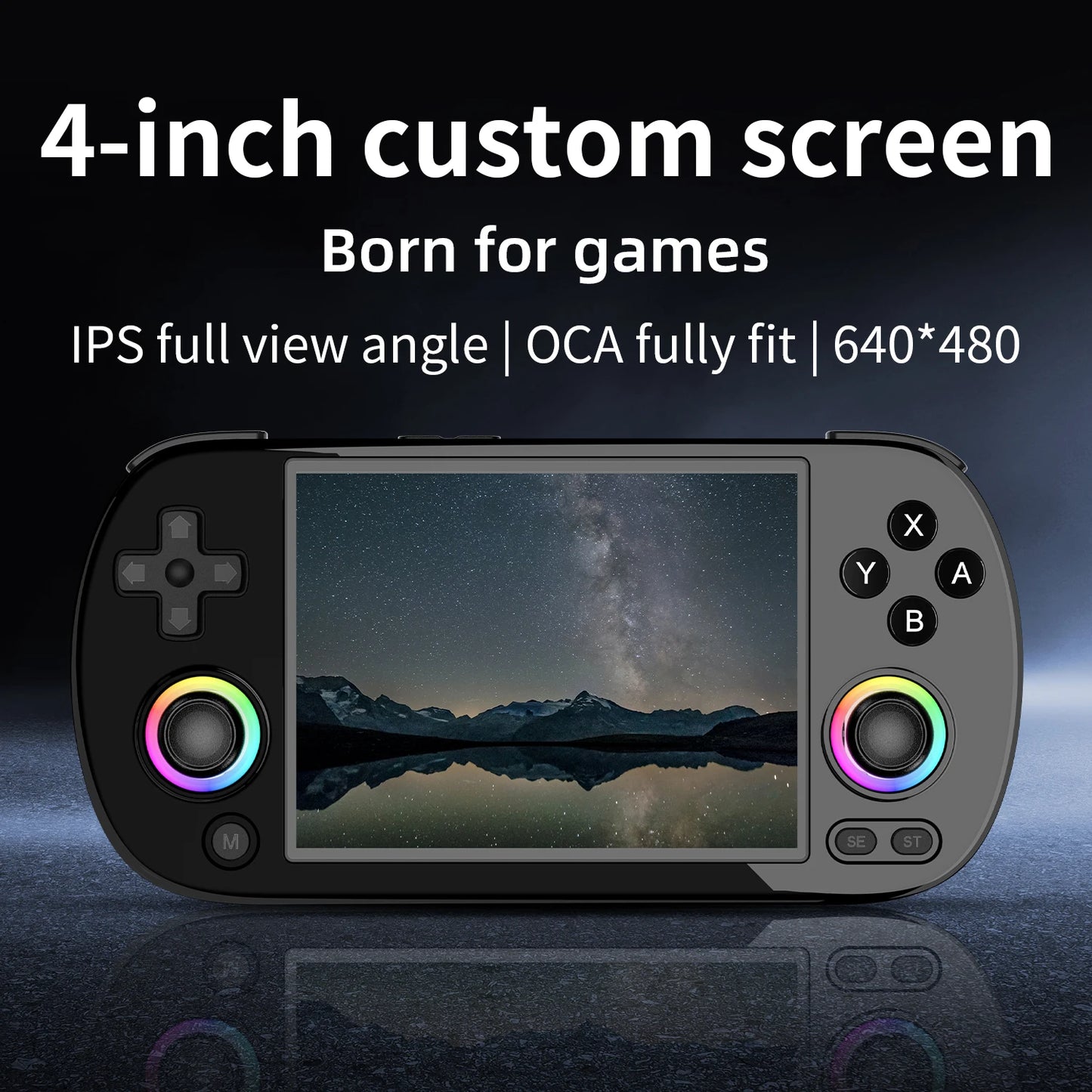 ANBERNIC RG40XX H Handheld Games Console 4.0" IPS Screen Linux 64-bit Multicolor LED Lights Retro Gaming Console Over 5000 Games