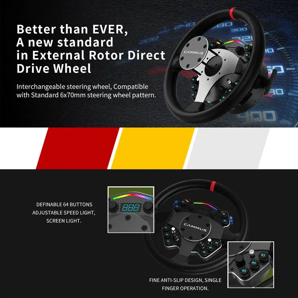 CAMMUS C12 Direct Drive Steering Wheel 12N·m+CAMMUS CS5 Table Clamp Direct Drive Wheelbase(2 IN 1) Deals 4 U  Gaming Accessories Deals 4 U