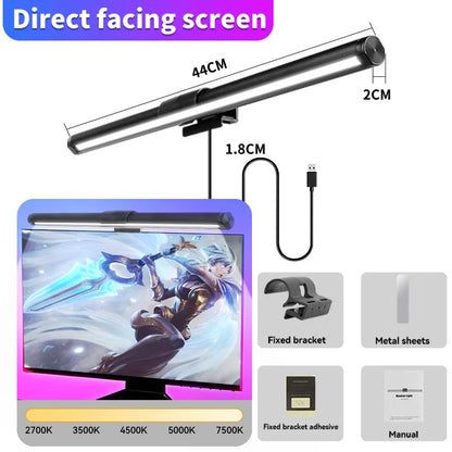Led Curved Monitor Light Bar USB Table Lamp RGB Stepless Dimmable Hanging Office Desk Decorations Lighting For Computer Reading
