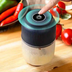 Electric Garlic Chopper,Mini Portable Veggie Cutter,Upgrade Electric Mini Garlic Chopper Set,Vegetable Chopper and Spiralizer with Container and Lid,USB Rechargeable (Blue) Deals 4 U  Smart Home gadget Deals 4 U